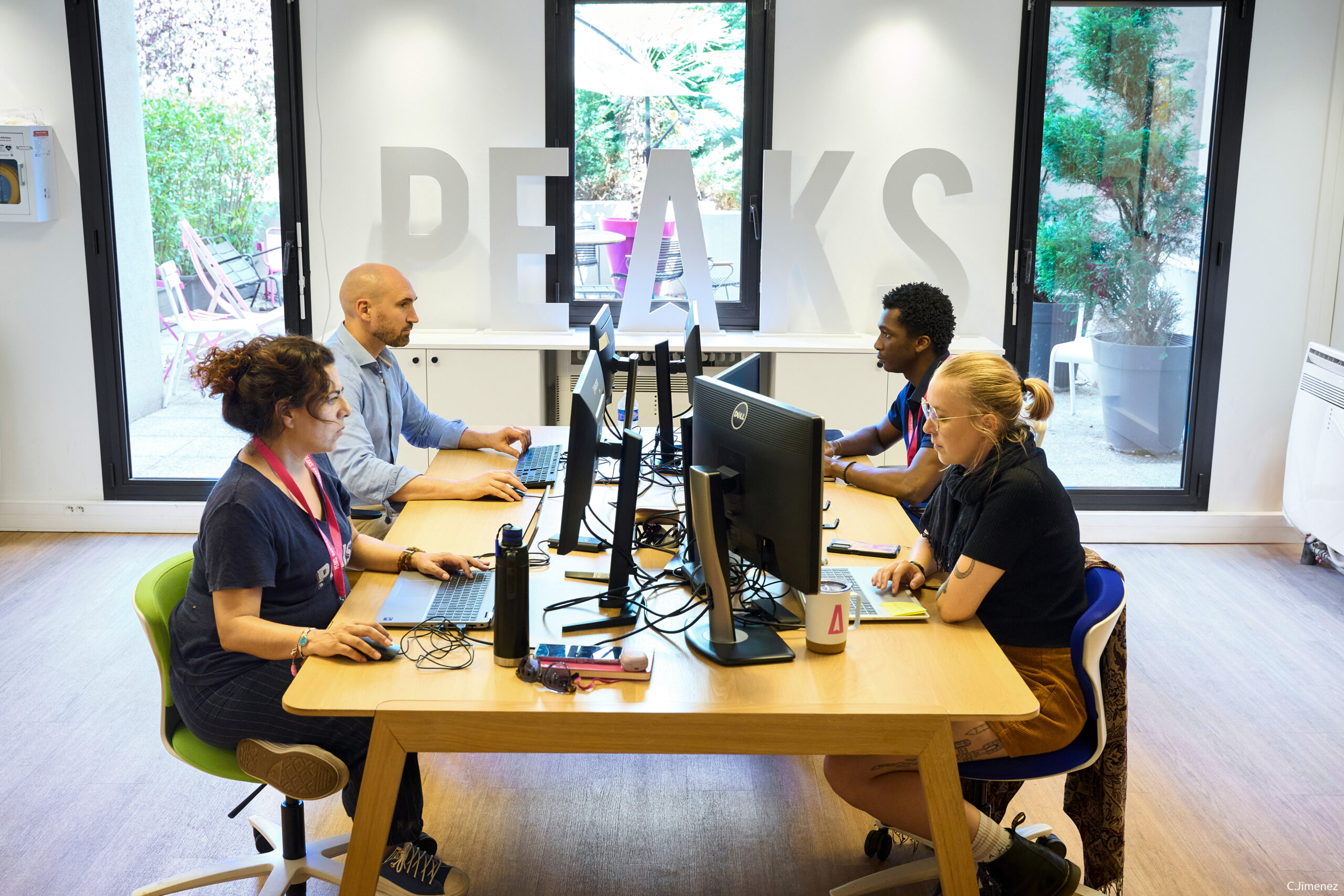 ocaux et espace de travail moderne de l'entreprise PEAKS